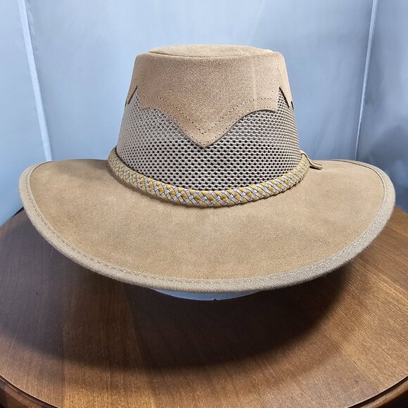 Sirocco Wide Brim Suede Sun Hat | American Hat Makers | Tan | NWT | XX-LARGE - Picture 6 of 9